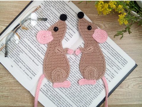 244DE Häkelanleitung Ratte Lesezeichen - PDF Zabelina CP