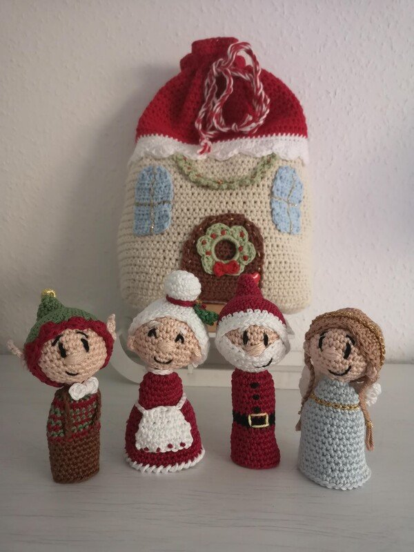 Die Weihnachtsbande oder die weihnachtlichen Fingerpuppen in ihrem Weihnachtshaus-Beutel :-) - Bild 2