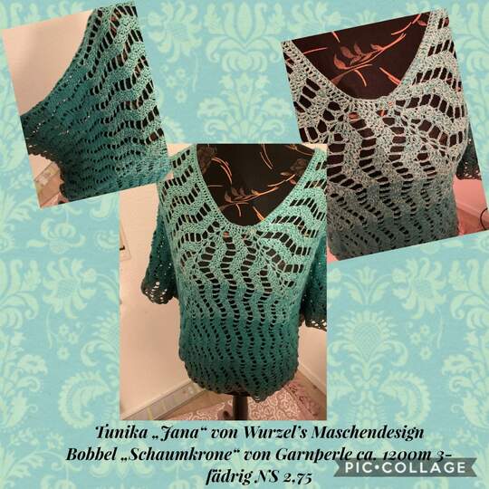 Oversize Tunika Jana häkeln Oberteil Shirt Häkeltunika