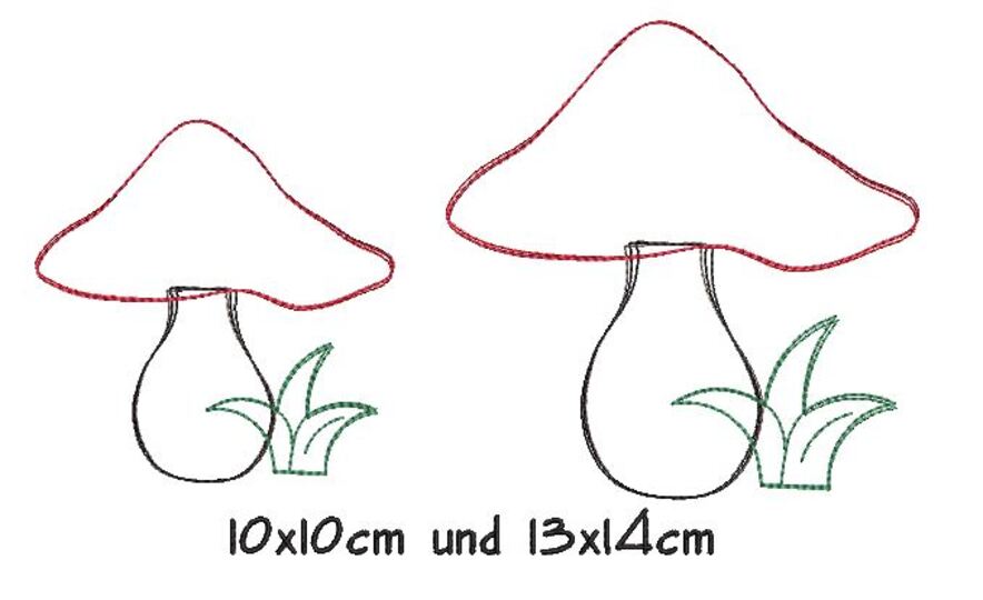 Nähanleitung U-Hefthülle Filz inkl. Stickdatei und Applikationsvorlage Pilz