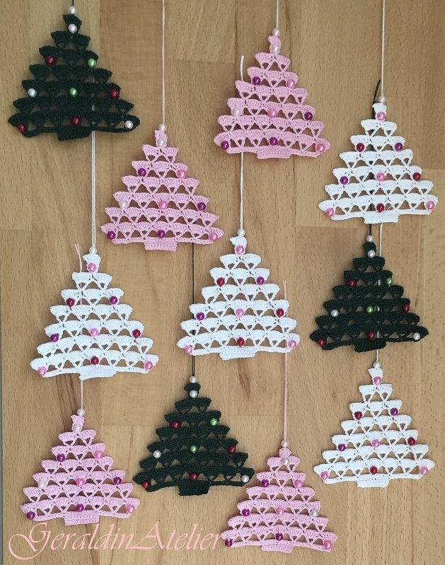 " Weihnachtsbäume " Deko, Weihnachtsschmuck Häkelanleitung - Bild 2
