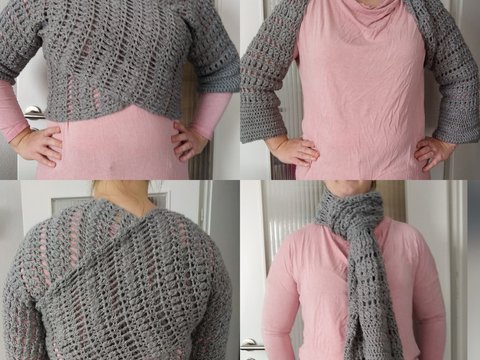 Ärmelschal Rapunzel -  Der Schal zum Anziehen mit vielen Tragemöglichkeiten - Für jede Größe