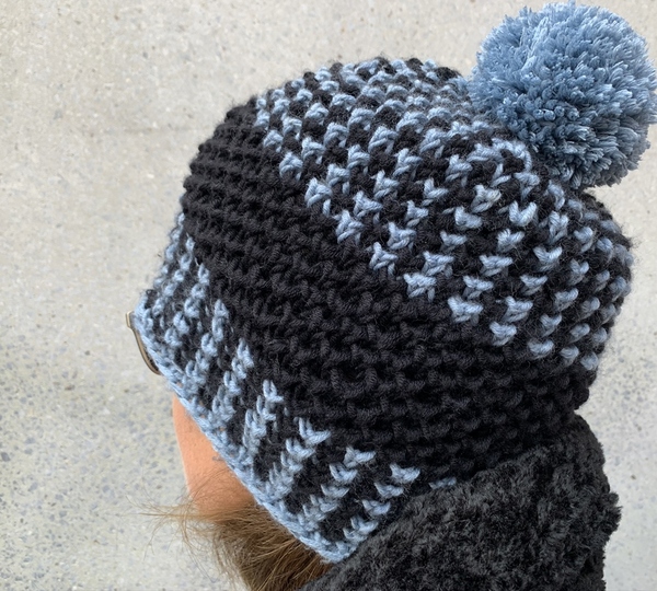 Mütze mit Hahnentrittmuster, Strickanleitung