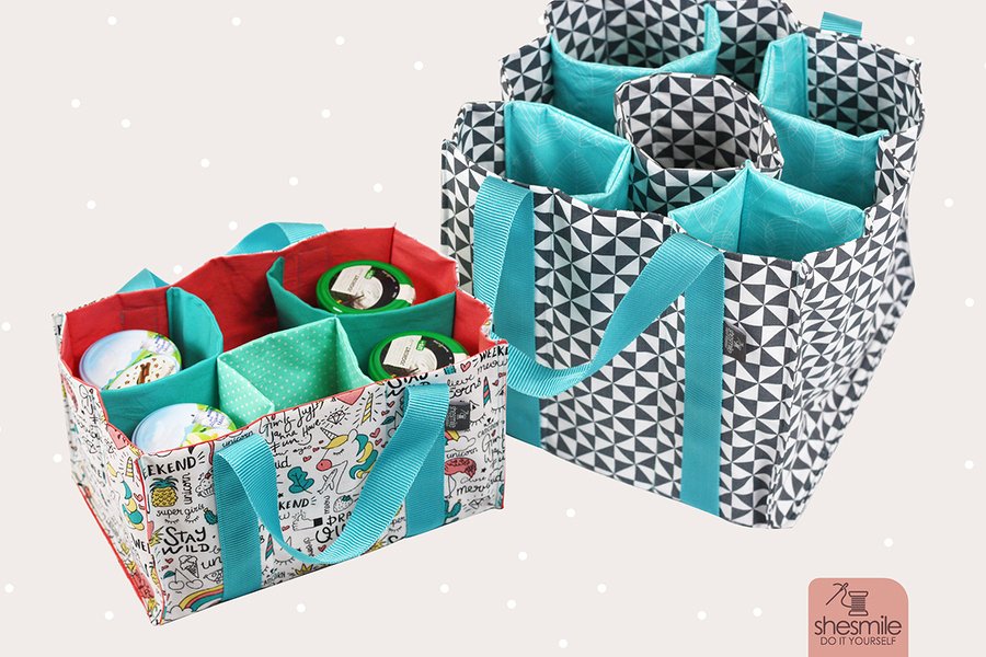 Flaschentasche und Tragetasche "TanteTrage" (Nähanleitung und Schnittmuster für 5 Größen)