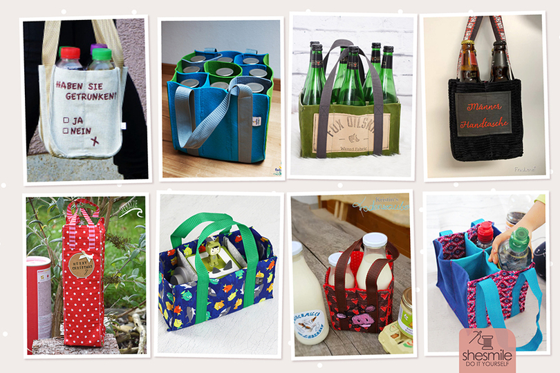 Flaschentasche und Tragetasche "TanteTrage" (Nähanleitung und Schnittmuster für 5 Größen)