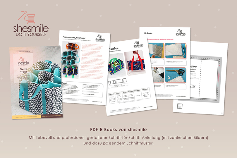 Flaschentasche und Tragetasche "TanteTrage" (Nähanleitung und Schnittmuster für 5 Größen)