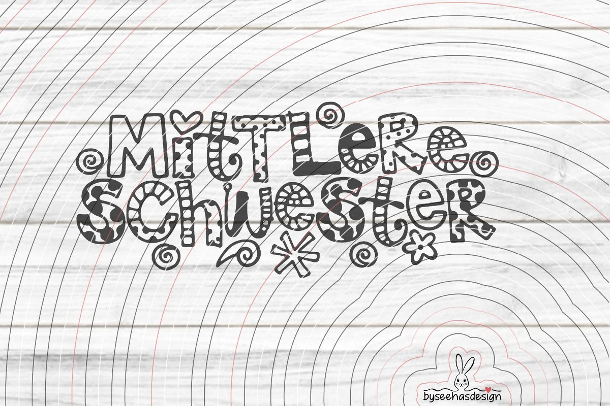 Mittlere Schwester Plotterdatei SVG DXF - Bild 2