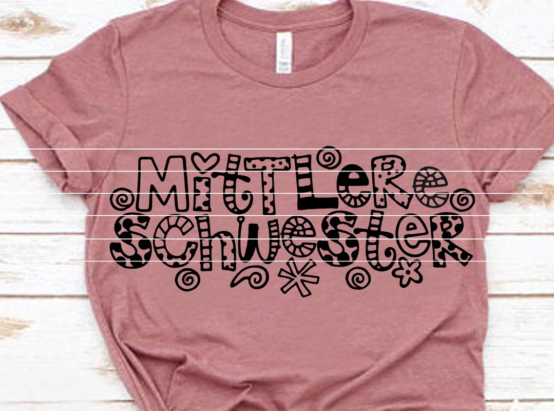 Mittlere Schwester Plotterdatei SVG DXF FCM - Bild 3