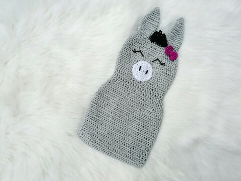 Häkelanleitung Knistertuch Esel, Schmusetuch häkeln