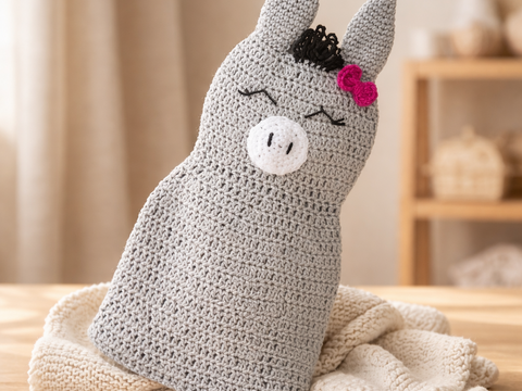 Häkelanleitung Knistertuch Esel, Schmusetuch häkeln