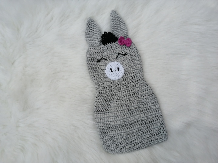 Häkelanleitung Knistertuch Esel, Schmusetuch häkeln