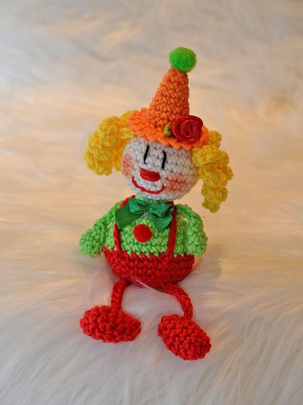 little sitting Clown several variants carneval funny present harlequin - Image 3