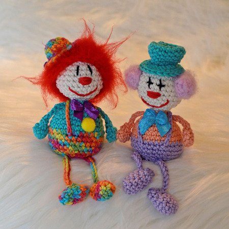 little sitting Clown several variants carneval funny present harlequin