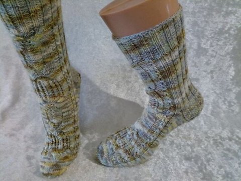 Sockenmuster starke Verbindung, Sockengröße 32 bis 47, 56 bis 72 Maschen