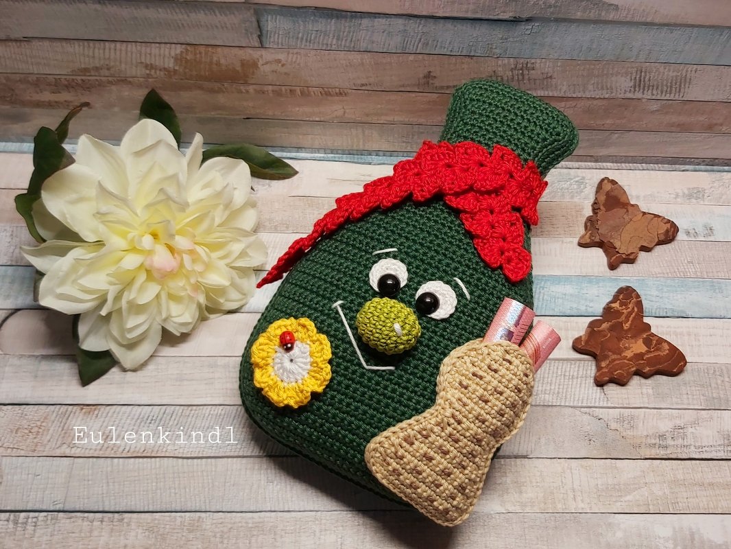 Häkelanleitung Flaschenbote "Gordy" (für Geld/Gutscheine zu überbringen)