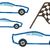 Rennauto und Zielflagge Stickdatei