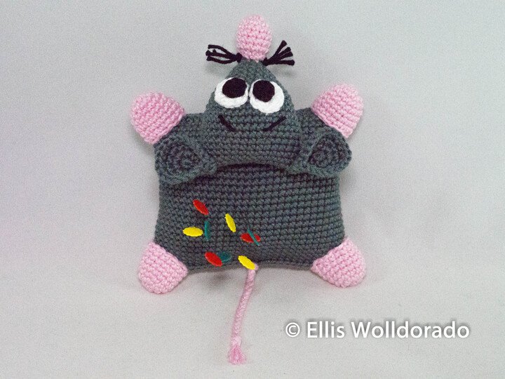 Nadelkissen platte Ratte, Häkelanleitung