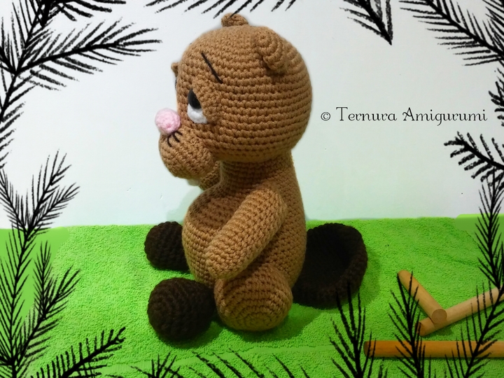 Häkelanleitung Süßer Biber Stofftier PDF ternura amigurumi english- deutsch- dutch