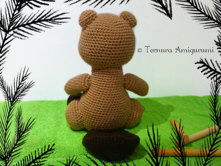 Häkelanleitung Süßer Biber Stofftier PDF ternura amigurumi english- deutsch- dutch