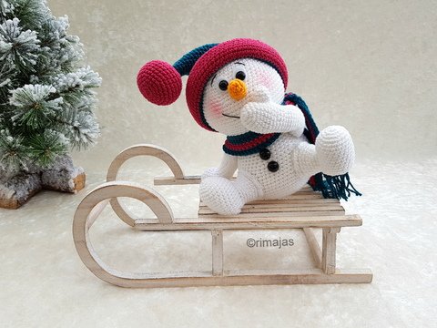 Häkelanleitung - Schneemann - fröhlicher Bruno