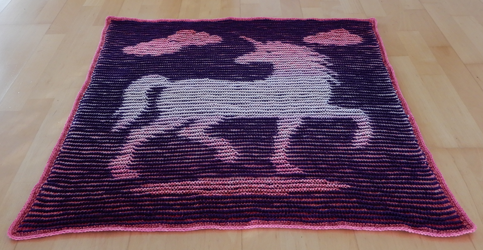 Einhorndecke Illusionsstricken - Bild 5