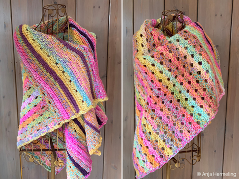 Gehäkeltes Dreieckstuch "Harlekin"