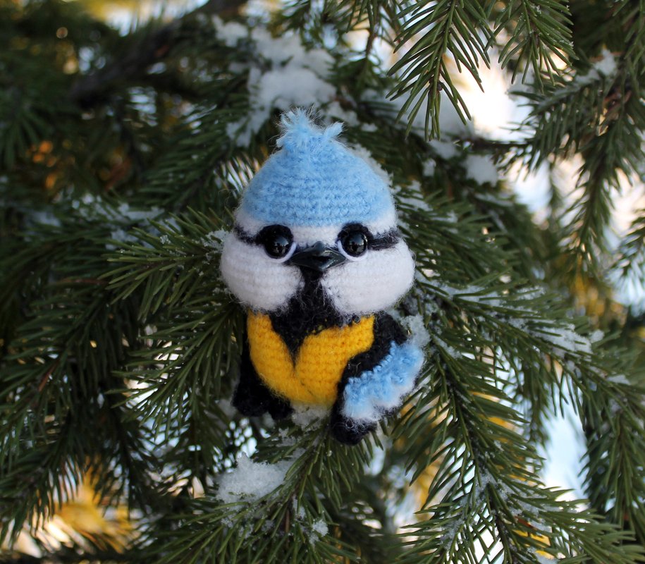 Meise-Brosche - Bild 2