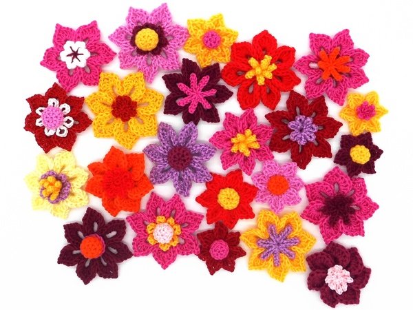 3D Häkel Blumen Deko Applikation - einfach und vielseitig