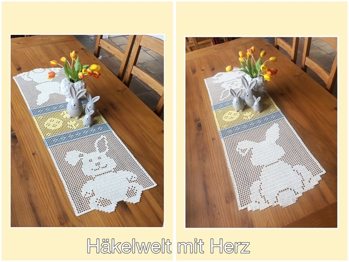 Häkeln / Tischläufer "Schnuffel" + Bonusgröße