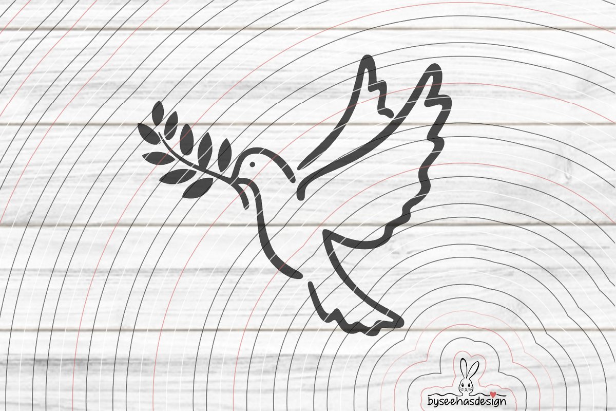 Taube mit Zweig Plotterdatei SVG DXF - Bild 2
