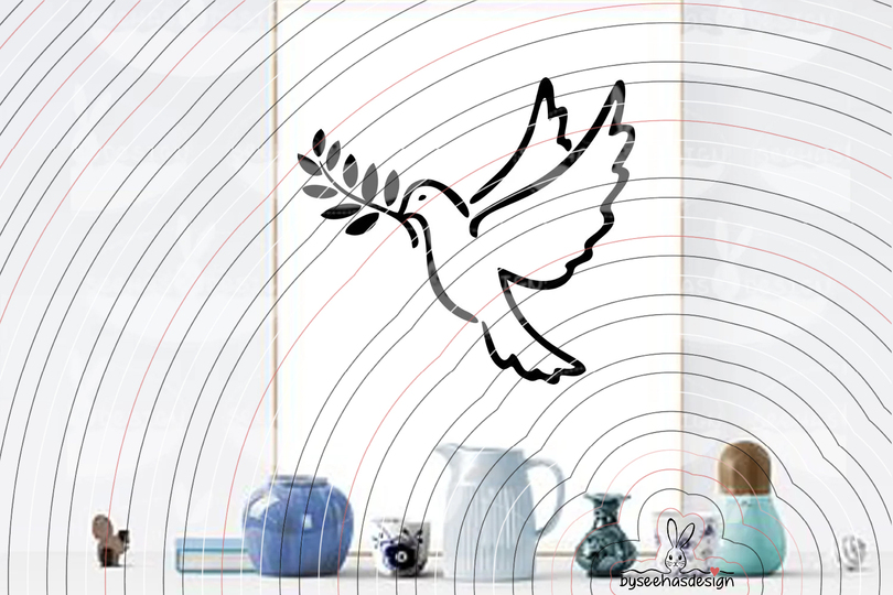 Taube mit Zweig Plotterdatei SVG DXF