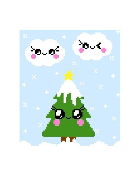 Häkelmuster * BAUM - Let it snow * Grafik für Fm Decke