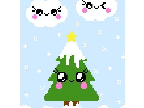 Häkelmuster * BAUM - Let it snow * Grafik für Fm Decke