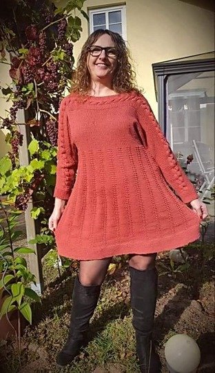 Strickanleitung Kleid "Verzopfte Liebe"  ( Ohne Maschenprobe, für jede Größe)