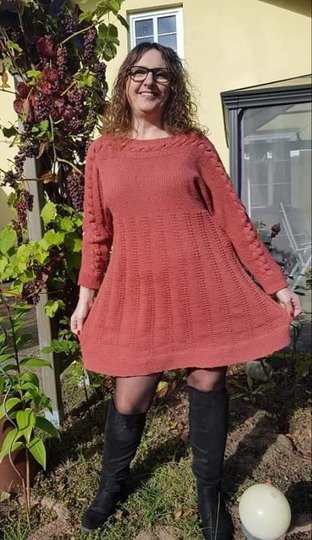 Strickanleitung Kleid "Verzopfte Liebe"  ( Ohne Maschenprobe, für jede Größe)