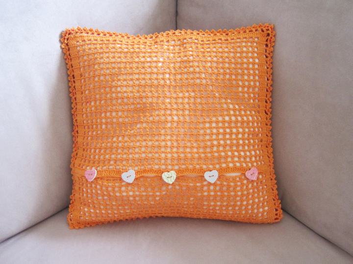 Häkelanleitung: Kissenbezug mit Herz