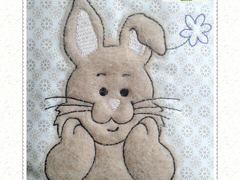 Stickdatei Applikation Hase groß