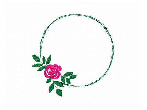 Stickdatei Blumenkreis Rose in vier Größen