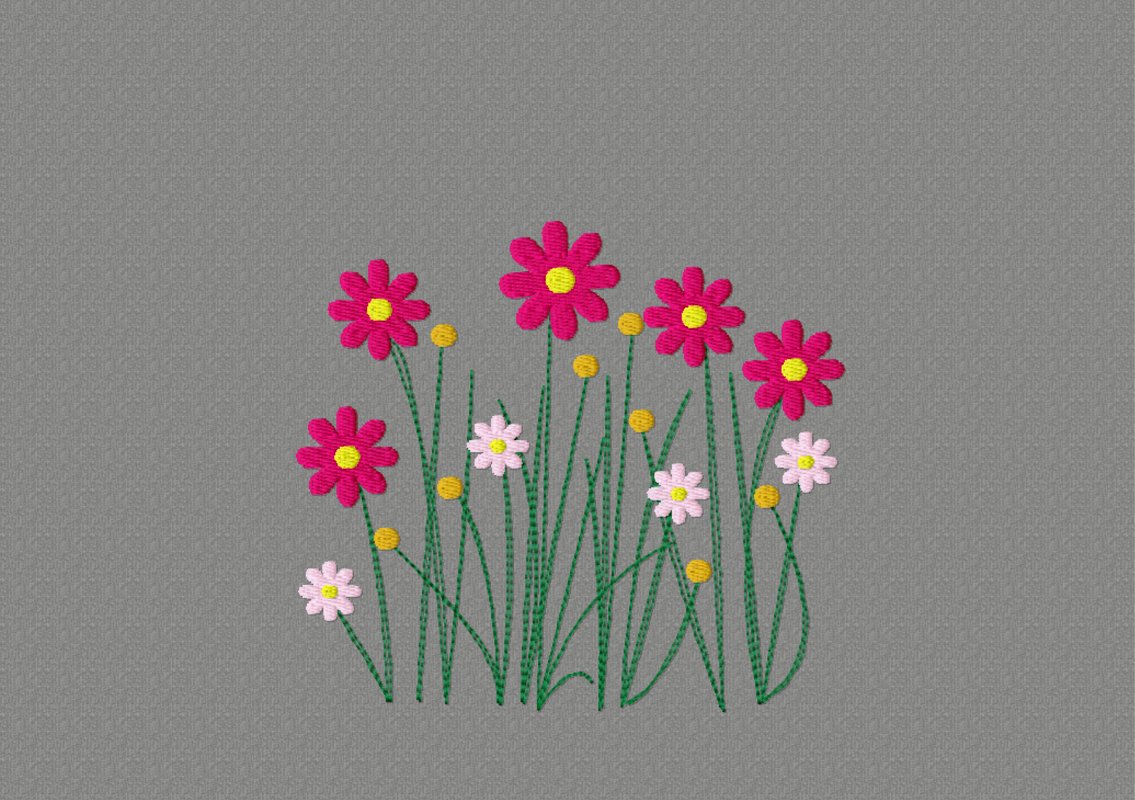 Stickdatei Blümchen in vier Größen - Bild 3