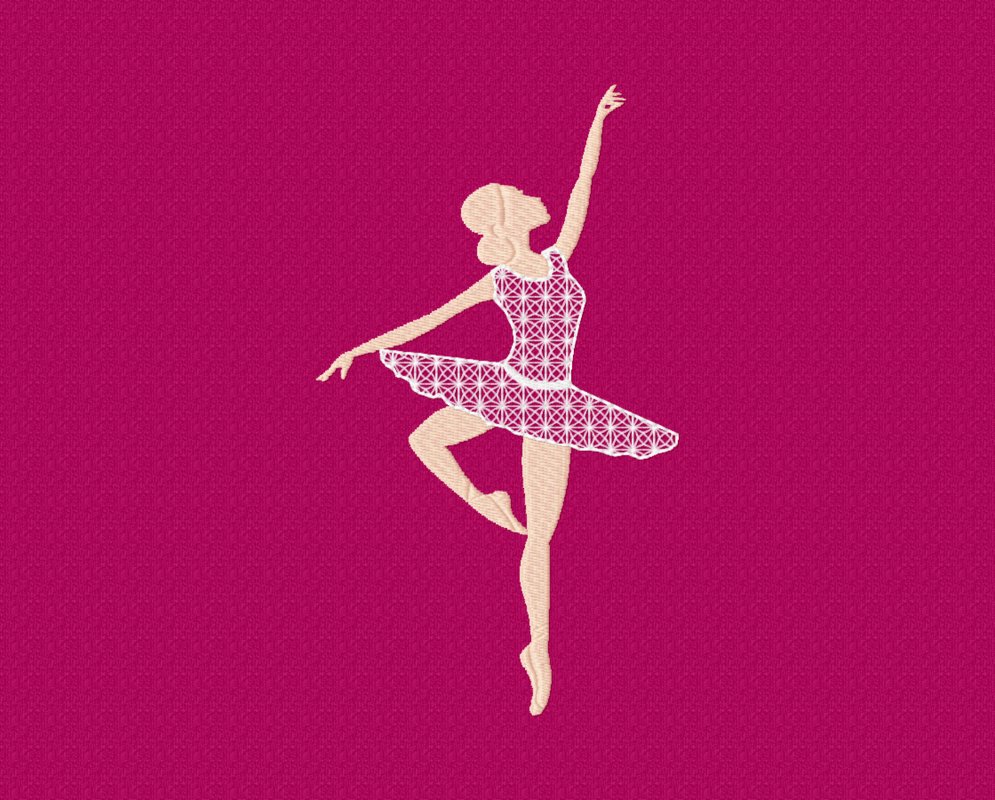 Stickdatei Ballerina Rahmen 13x18