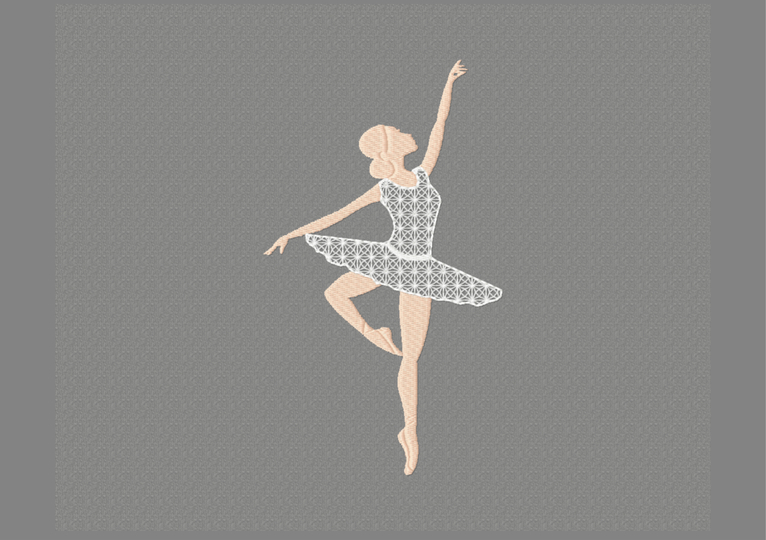 Stickdatei Ballerina Rahmen 13x18