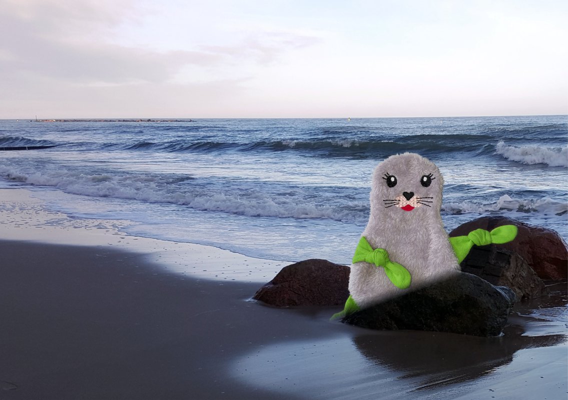 Stickdatei Kleine Robbe Kuscheltuch ITH in drei Größen - Bild 2