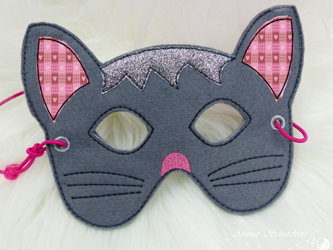 Stickdatei Maske Katze für den Rahmen ab 13 cm x 18 cm