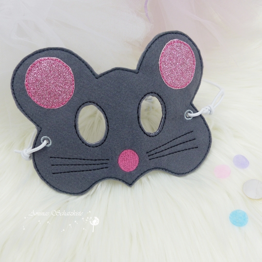 Stickdatei Maske Maus für den Rahmen ab 13 cm x 18 cm