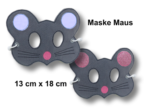 Stickdatei Maske Maus für den Rahmen ab 13 cm x 18 cm