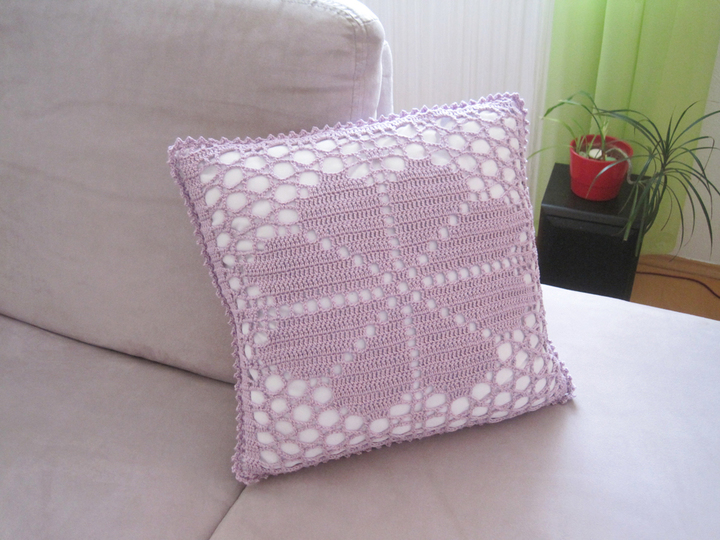 Häkelanleitung: Kissenbezug Blume, 40cmx40cm