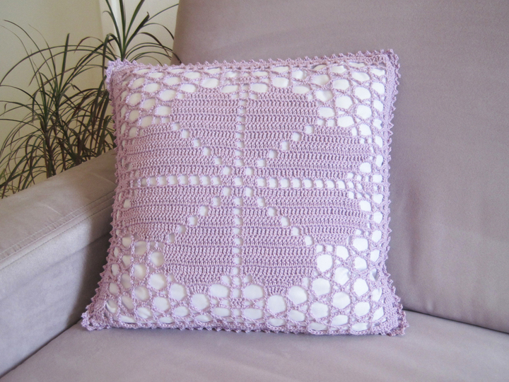 Häkelanleitung: Kissenbezug Blume, 40cmx40cm