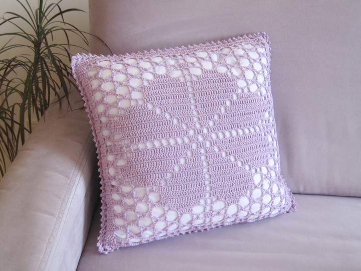 Häkelanleitung: Kissenbezug Blume, 40cmx40cm