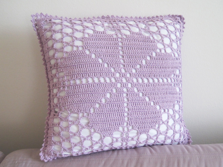 Häkelanleitung: Kissenbezug Blume, 40cmx40cm