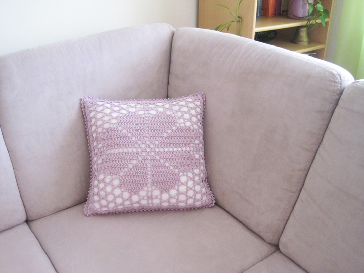 Häkelanleitung: Kissenbezug Blume, 40cmx40cm